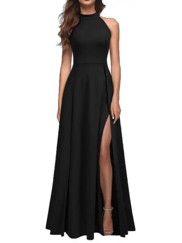 Slit Sleeveless Maxi Dress