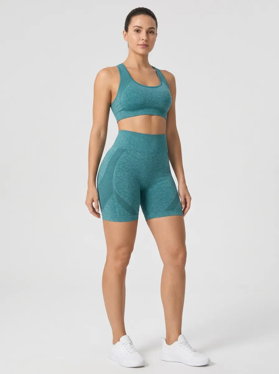 Women's Seamless Textured Workout Fitness Shorts