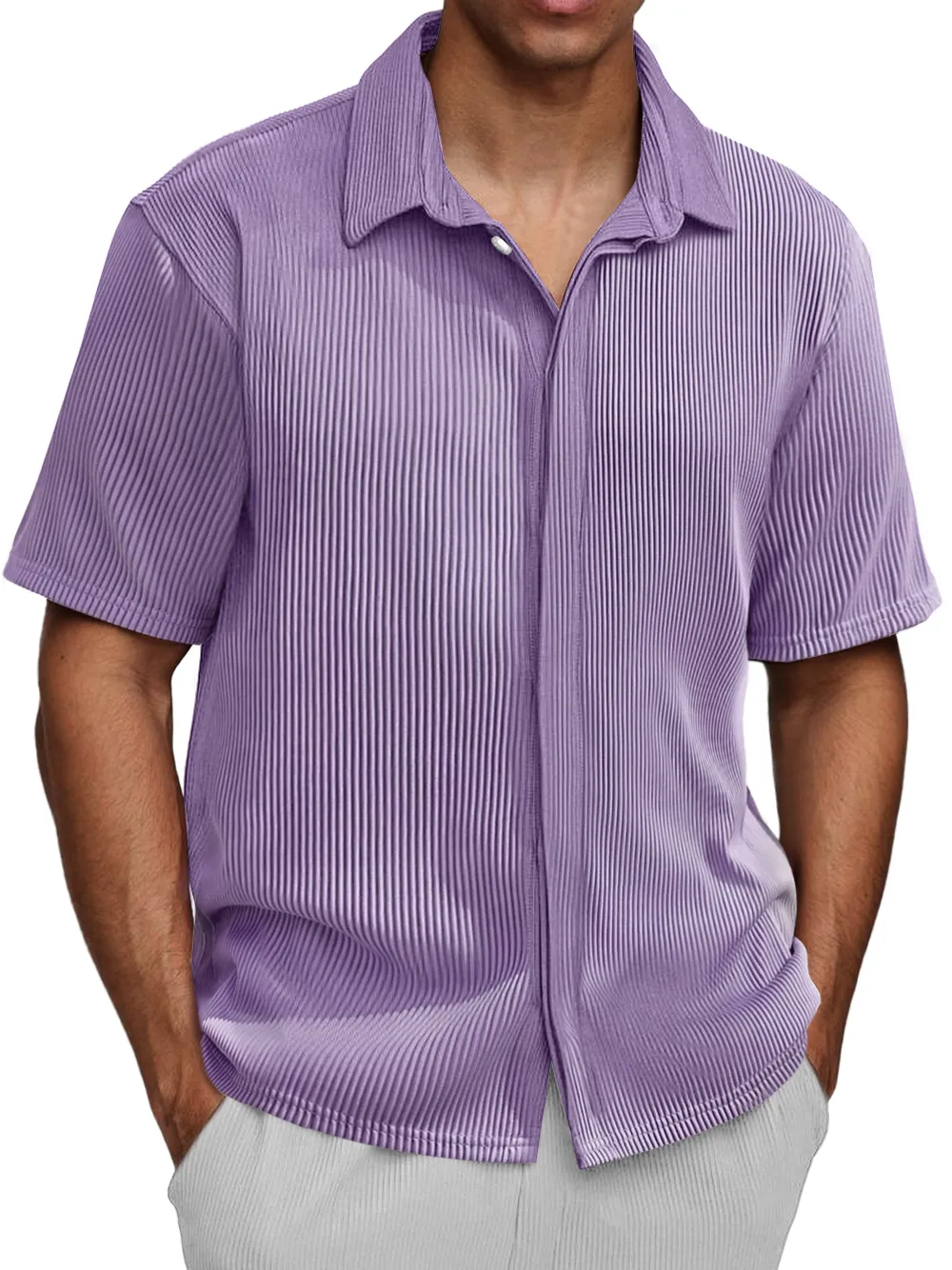 Modern Short Sleeve Button Front Shirt