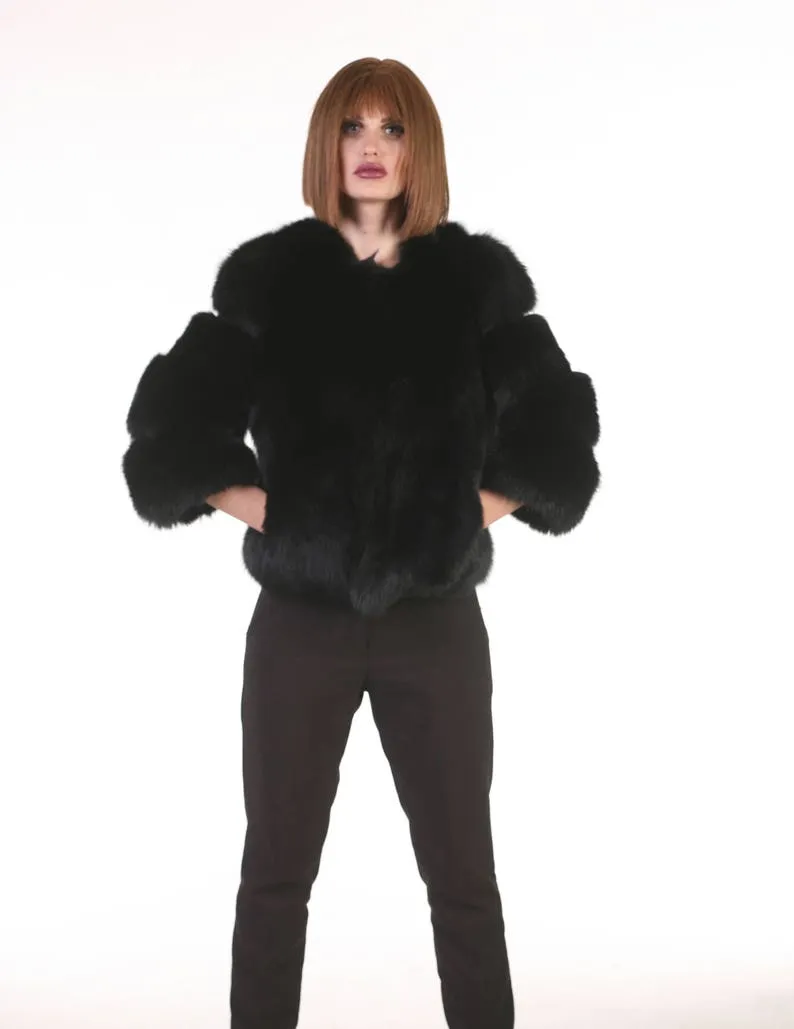 Black Fox Fur Coat Women’s