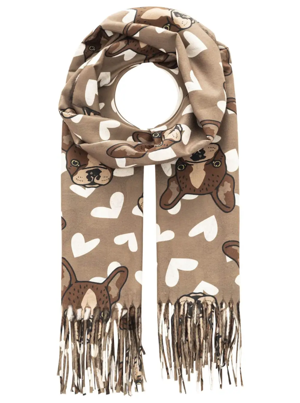 Relaxed Heart Pattern Fashion Scarf