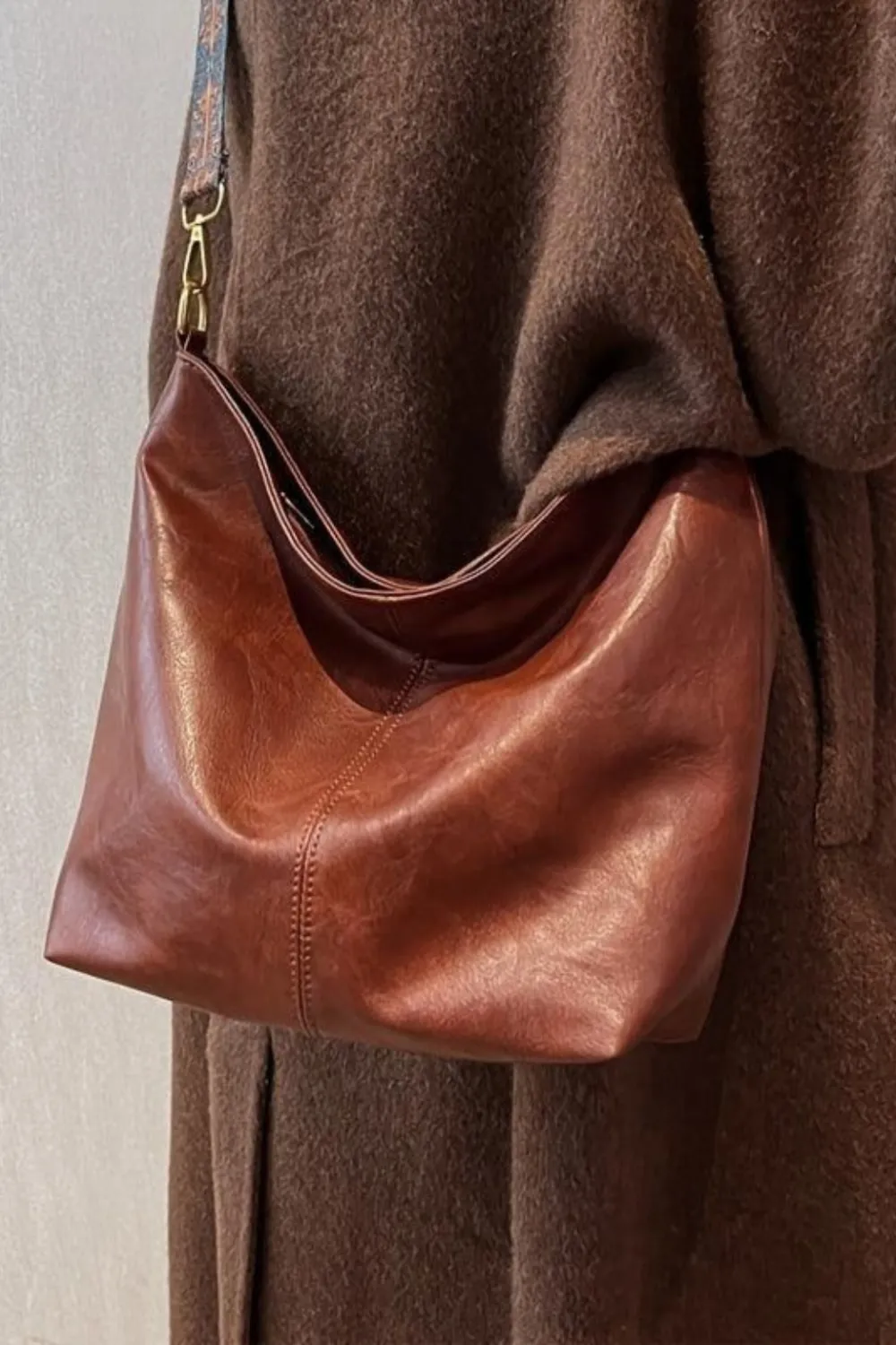Leather Crossbody Shoulder Bag Adjustable Strap