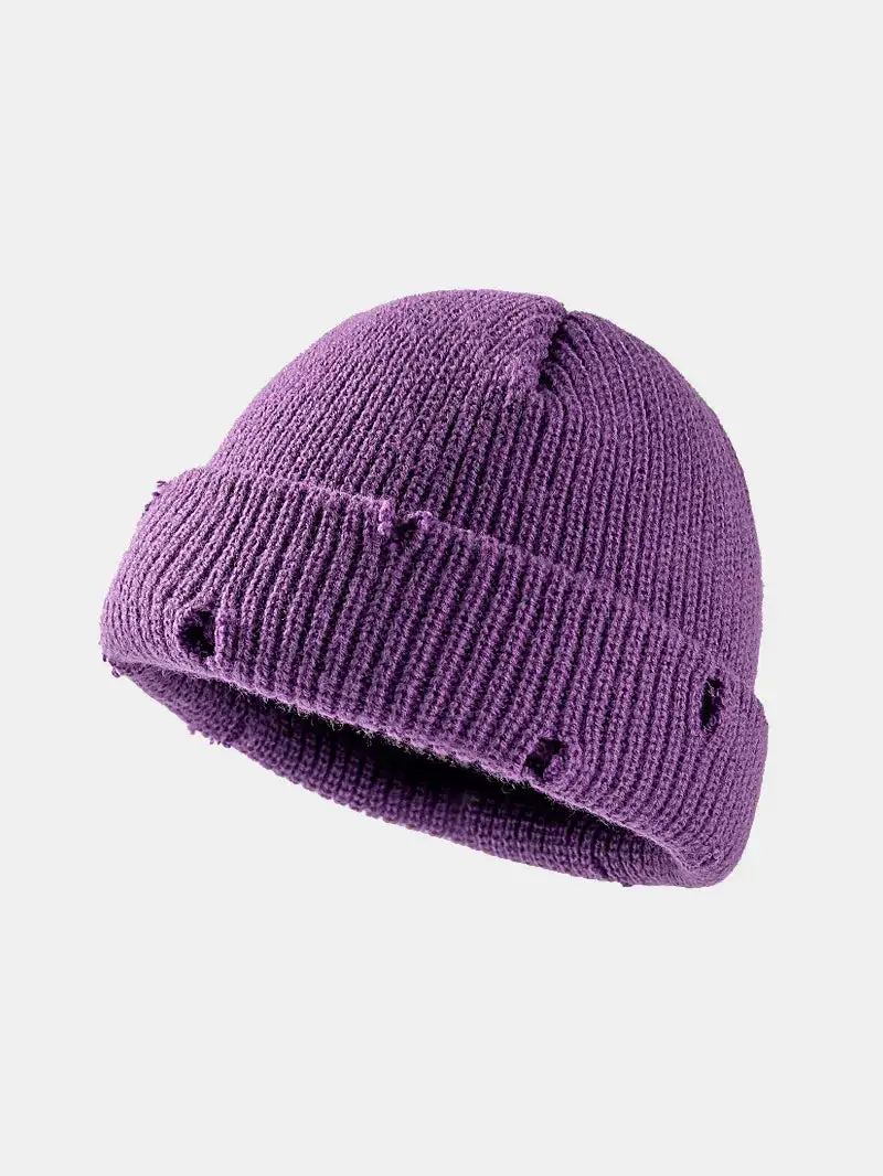 Distressed Knit Casual Hat