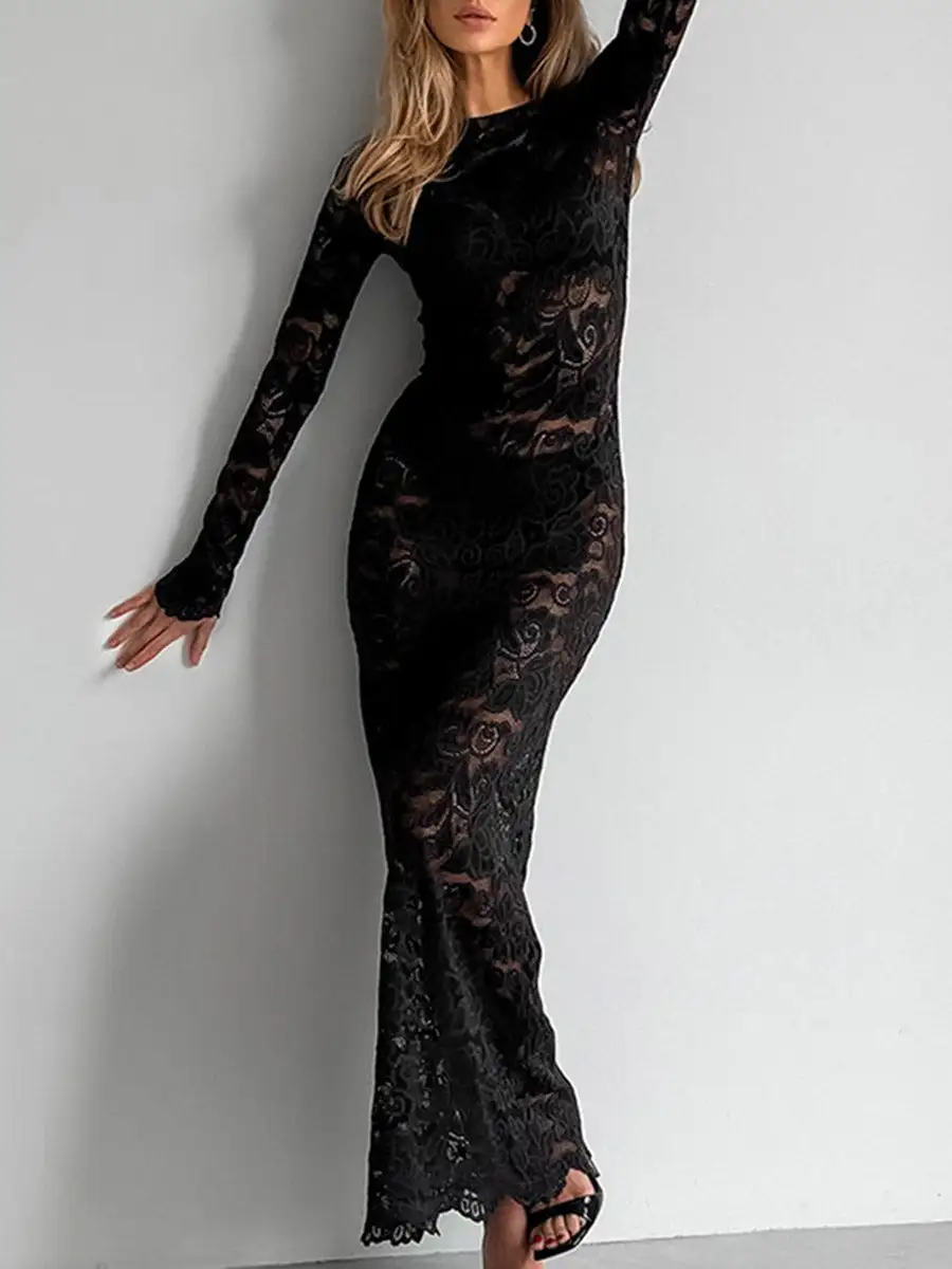 Through Neck Maxi Dress