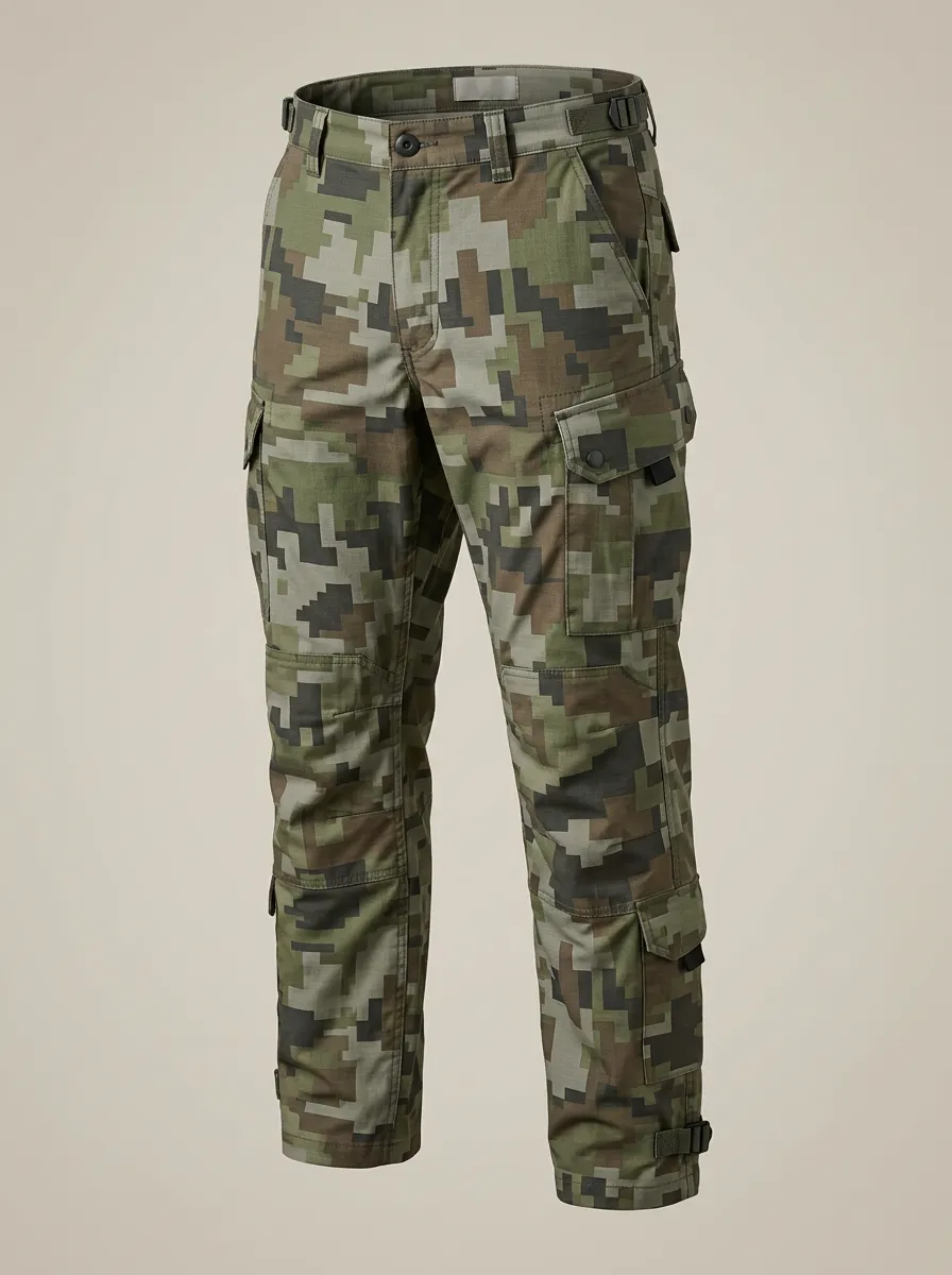 Men's Digital Camo Adjustable-Waist Utility Cargo Pants