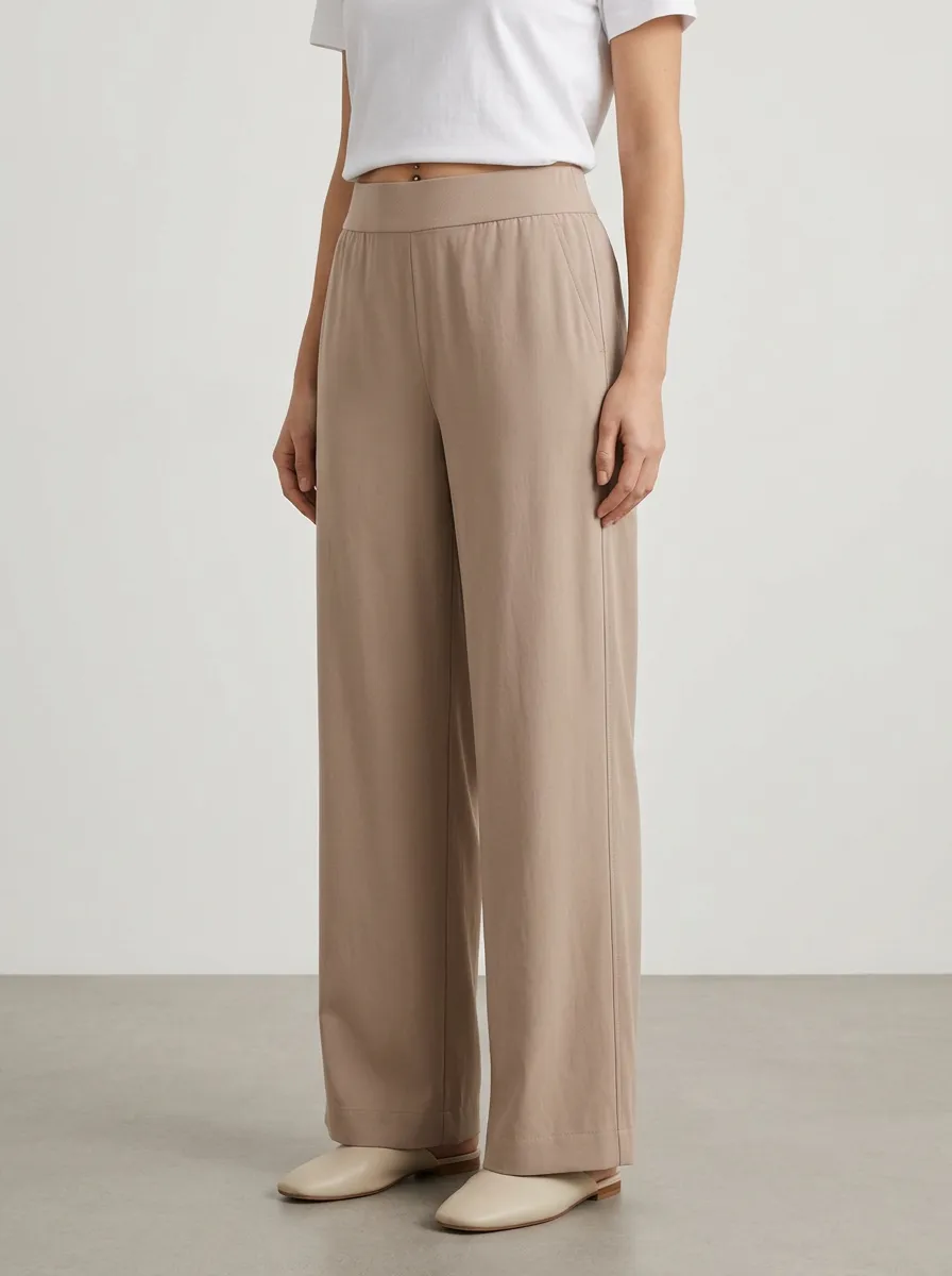 Women's Clean-Waist High-Rise Wide-Leg Trousers