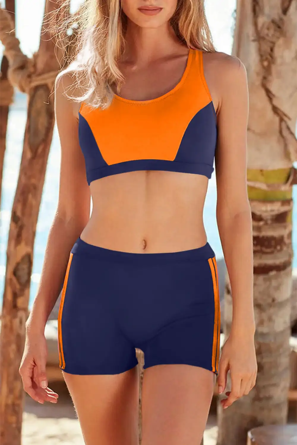 Swimwear Solid Colorblock Bodycom Party Bikinis
