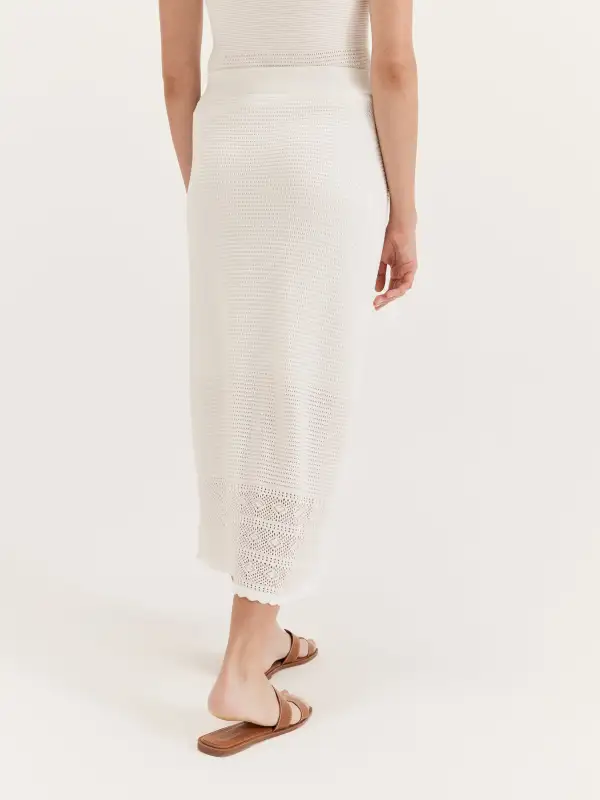 High-Rise Crochet-Knit Pencil Skirts