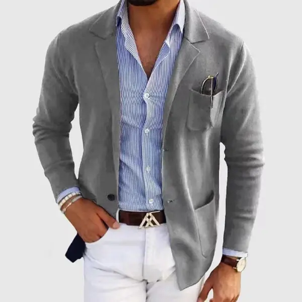 Knit Button Blazer