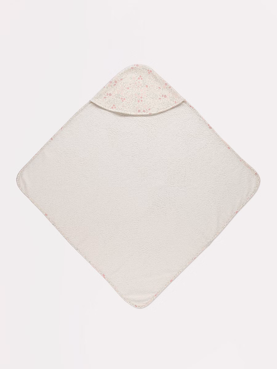 Neutral Ditsy Floral Hooded Towel detail 1