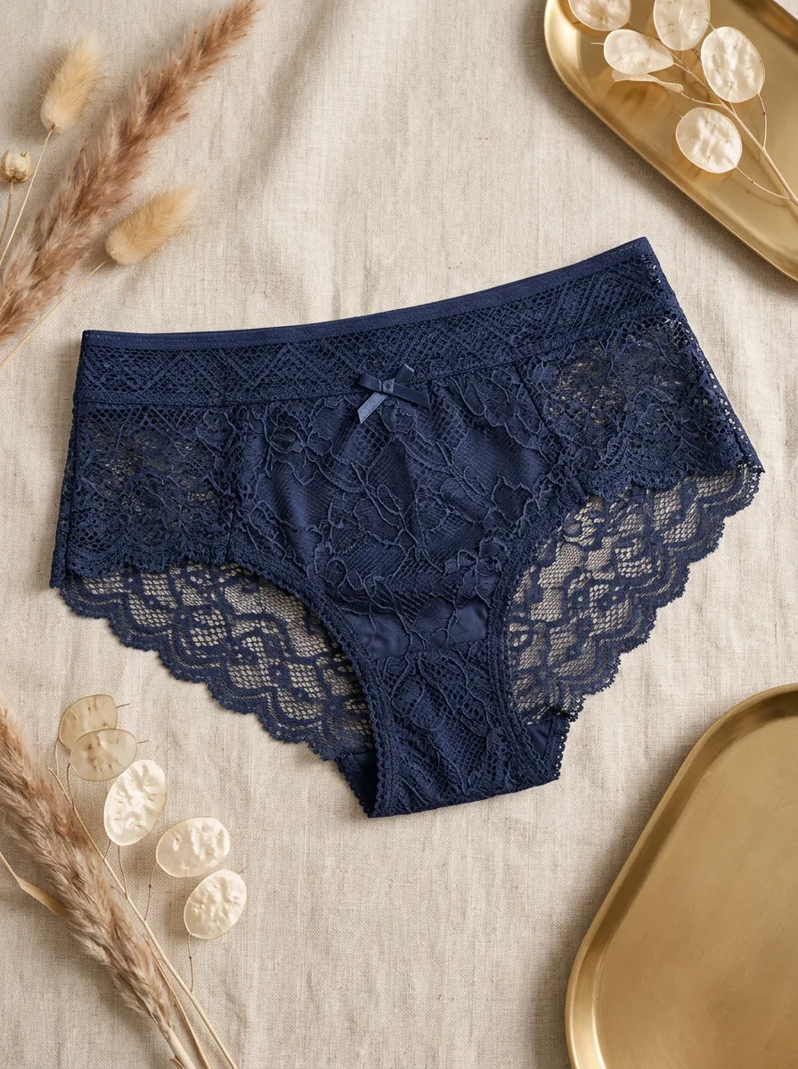 Women's Relaxed Floral Lace Bowknot Panties