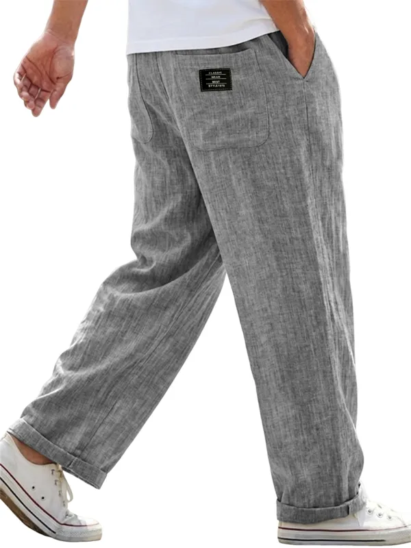 Workwear Linen Blend Utility Pocket Trousers