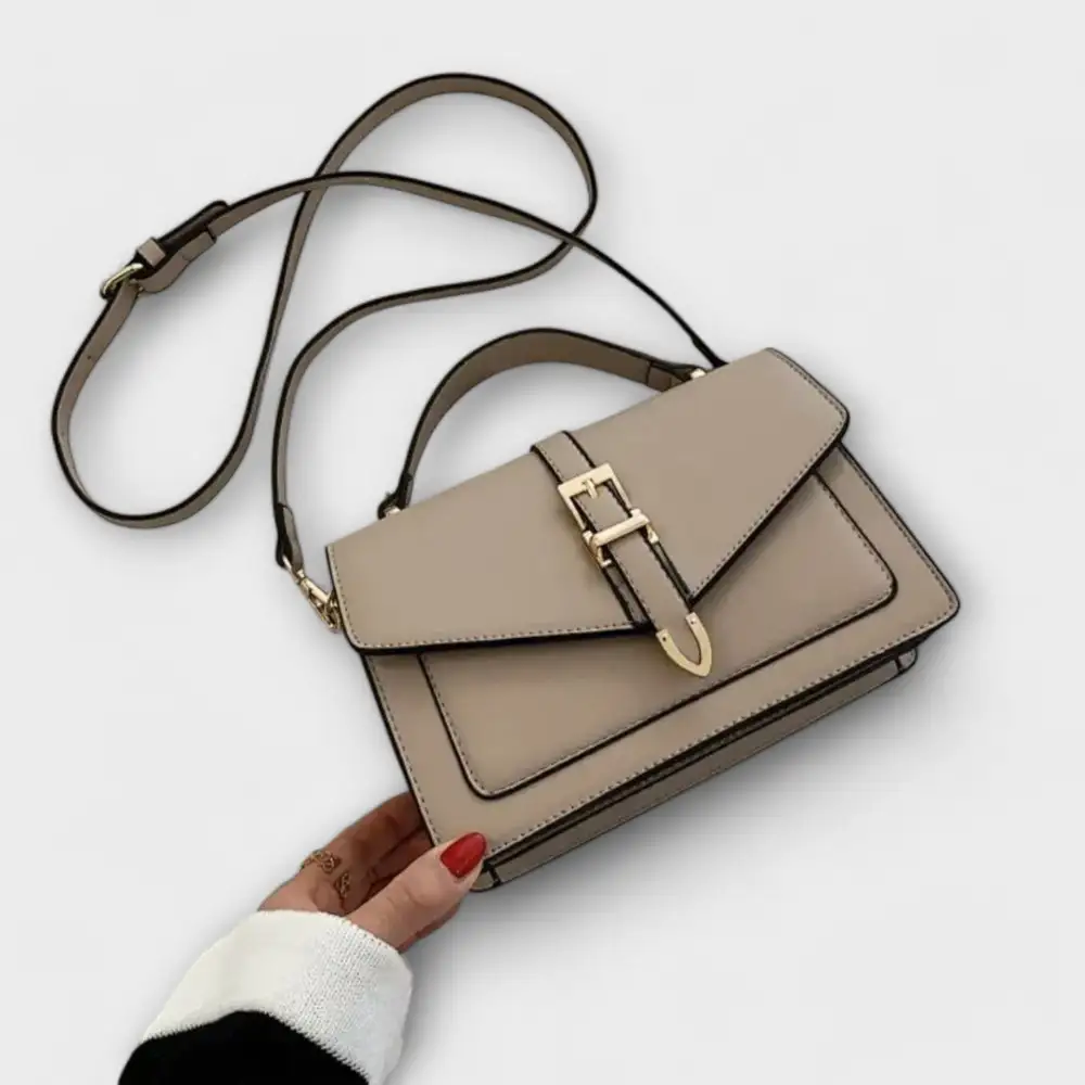 Zip Faux Leather Shoulder Bag