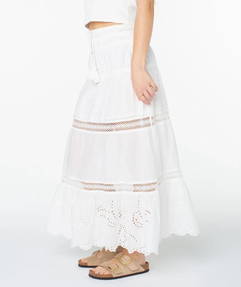 Solid Color Hollowed-Out Ladies' Skirt