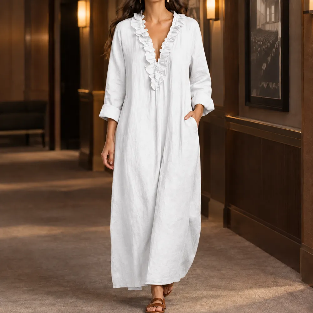 Modern Refined Women's Ruffle Maxi Dress