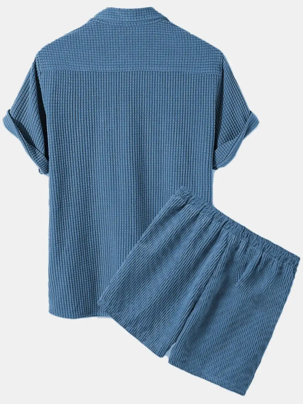 Button Detail Short Sleeve Top And Shorts Set