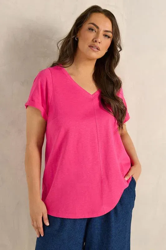 Hot Pink Cotton T-Shirt