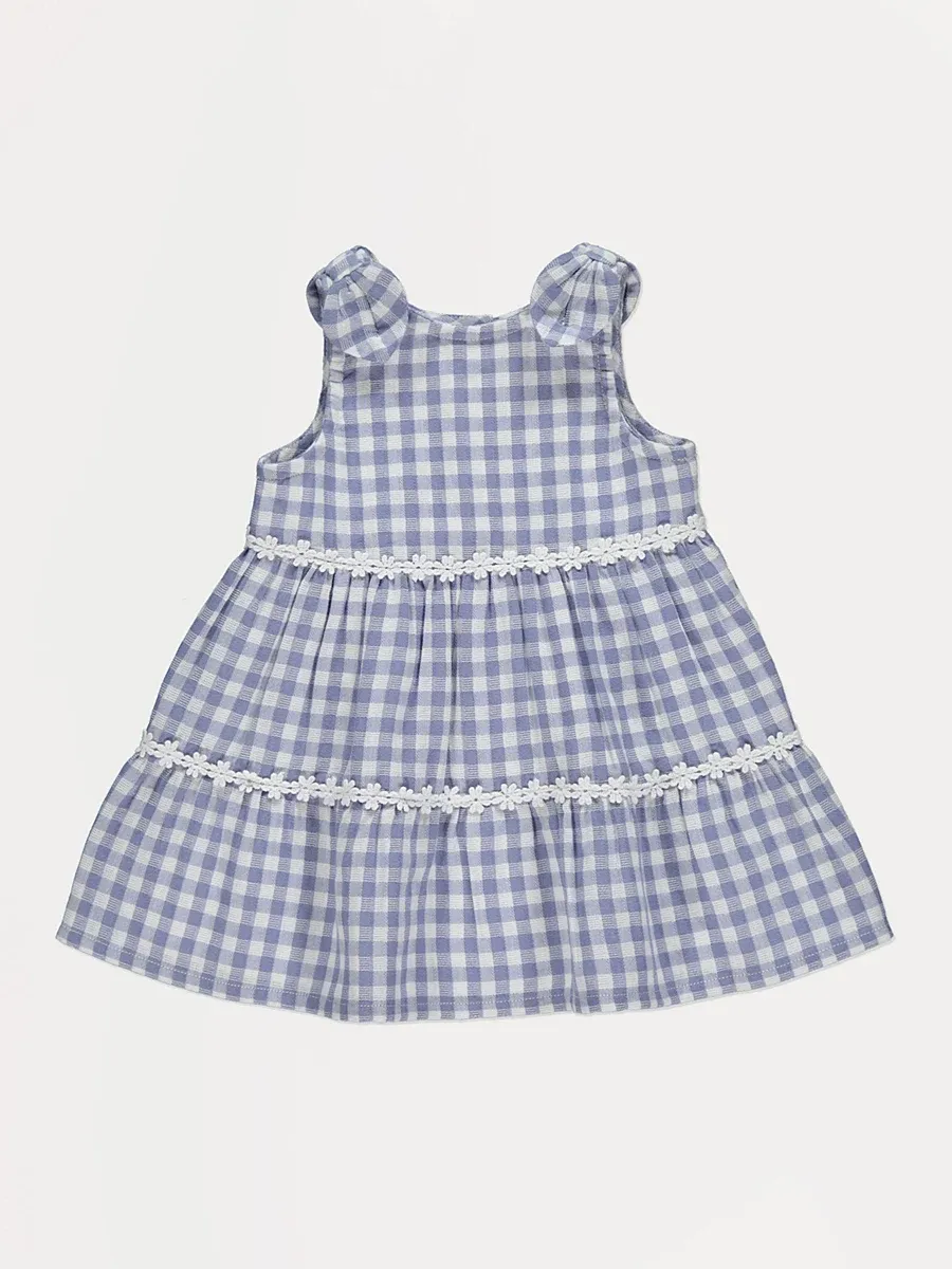 Blue Gingham Sleeveless Dress