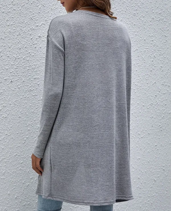 Solid Open Front Lightweight Cardigan