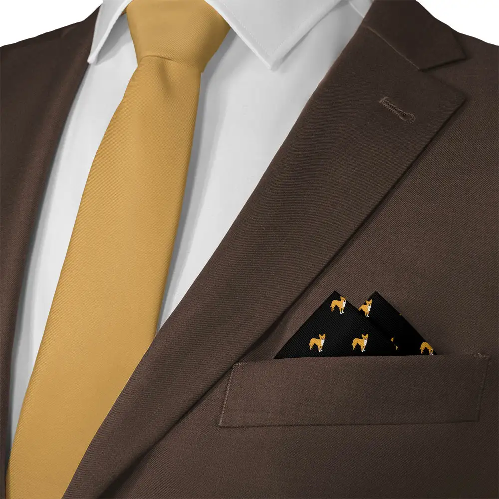 Polished Stylish Animal Motif Dog Motif Pocket Square
