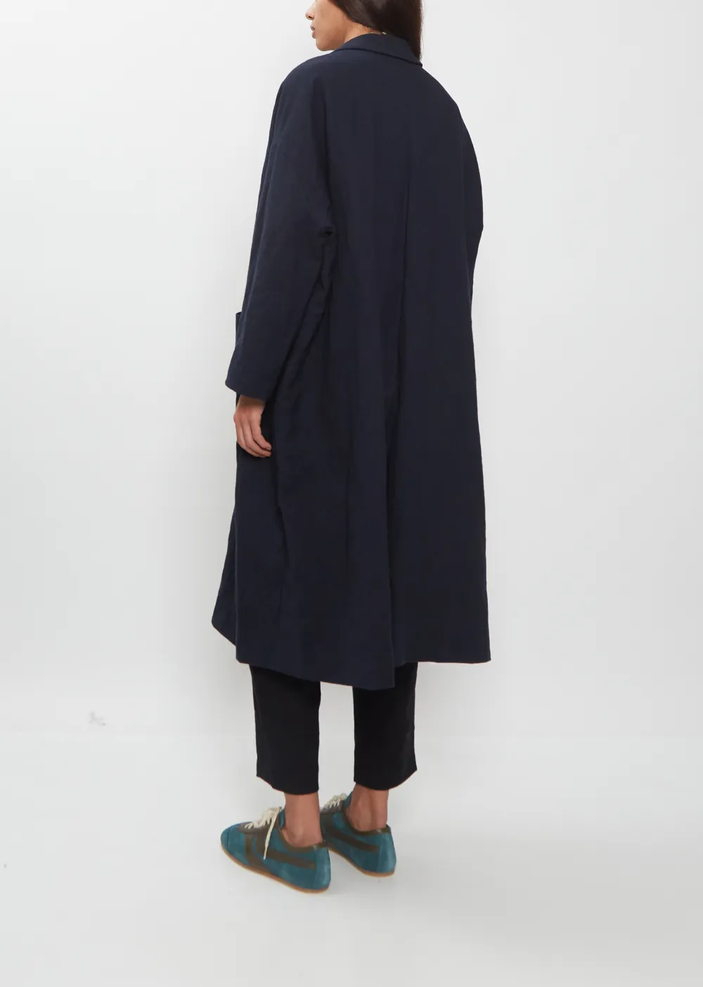 Women's Notch Lapel Single Breasted Longline Coat