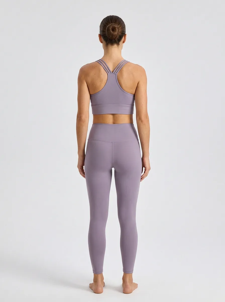 Modern Braided Strap Textured Collection Women's Sports Bra