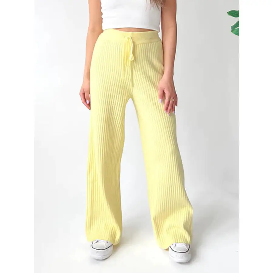 Ribbed Wide Leg Sweater Pants