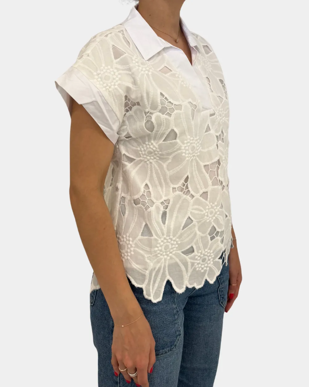 Short Sleeve Lace Top