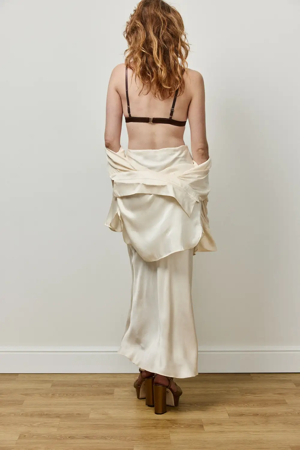Soft-Cup Silk Satin Triangle Bra
