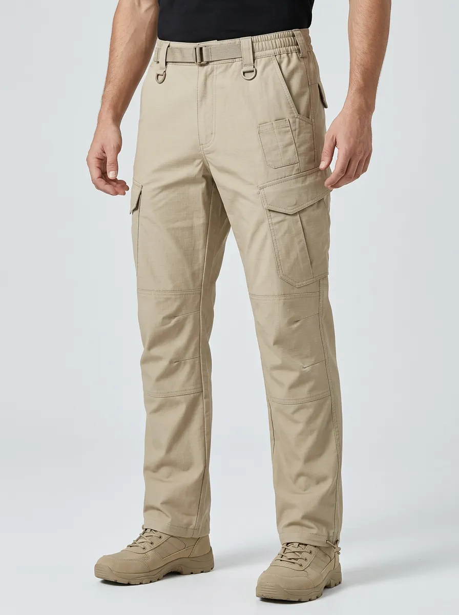 Men's Streamlined Workwear Multi-Pocket Waterproof Tactical Cargo Pants