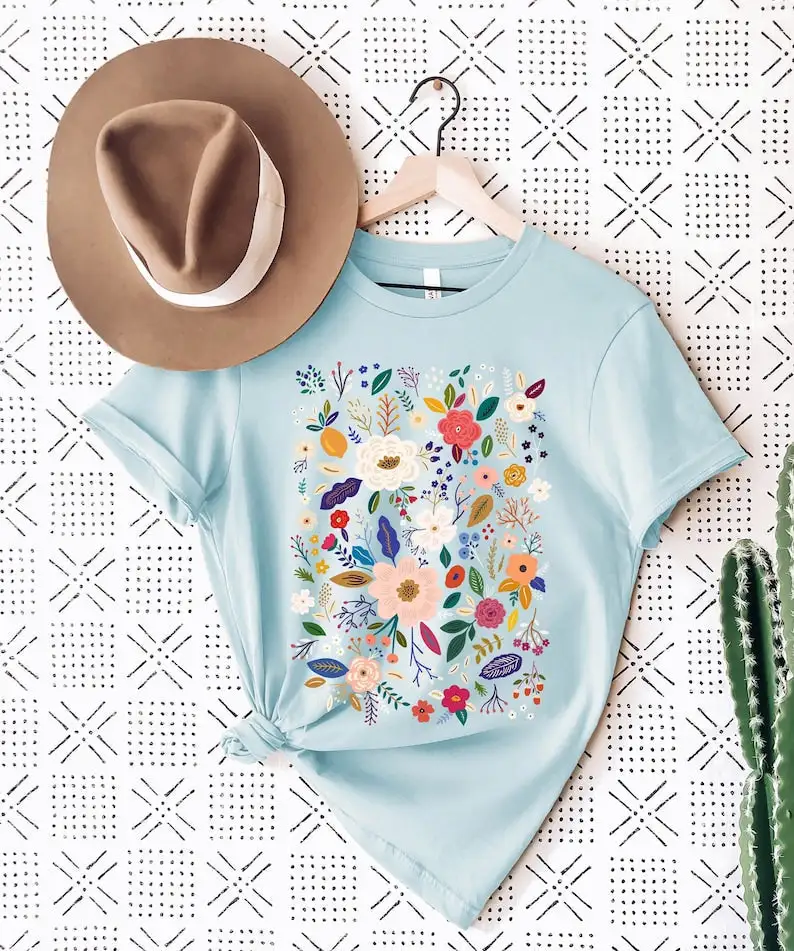 Wild Flowers Print T-Shirt