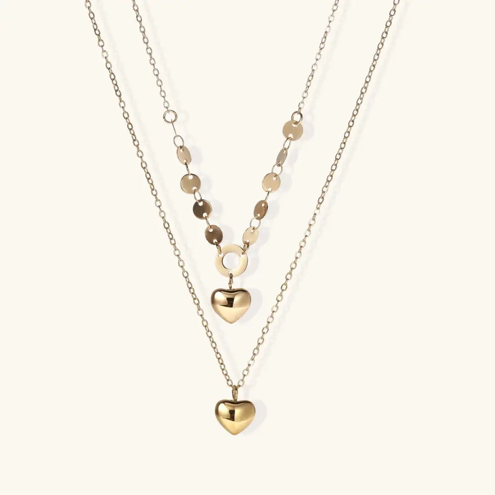 Hearts Layered Necklace Layered Set