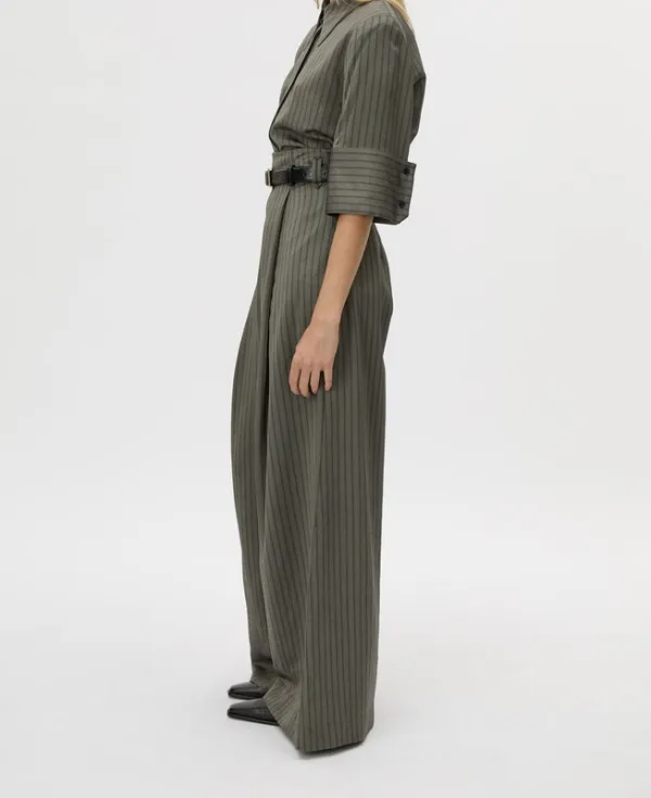 Gray Stripe Short Sleeve Striped Shirt
