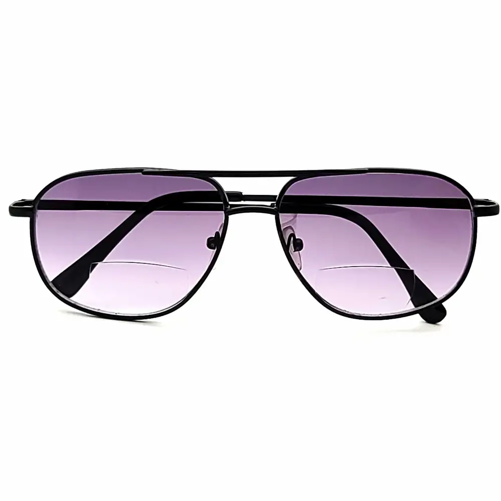 Aviator Bifocal Smoke-Lens Reading Sunglasses
