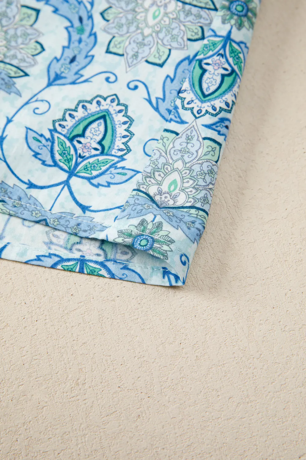 Blue Paisley Patchwork Mini Dress