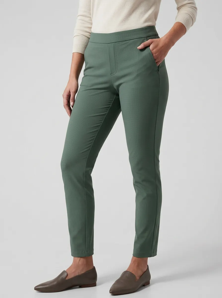 Smart-Casual High-Stretch Mid-Rise Mid-Rise Stretch Pants