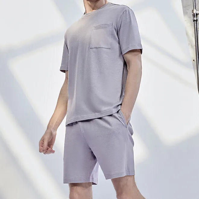 Cotton Hemp Casual Short Sleeve Sleepwear Set
