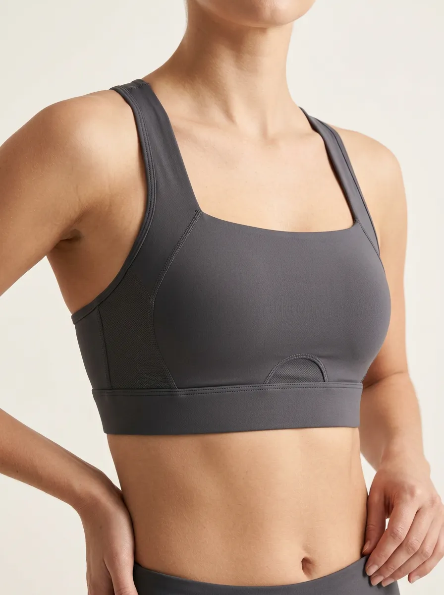 Women's Square Neck Racerback Cutout Sports Bra