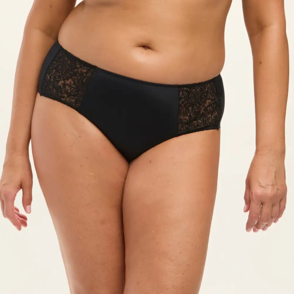 Women's Laser Cut Embroidery Mesh Cotton Brief Panty