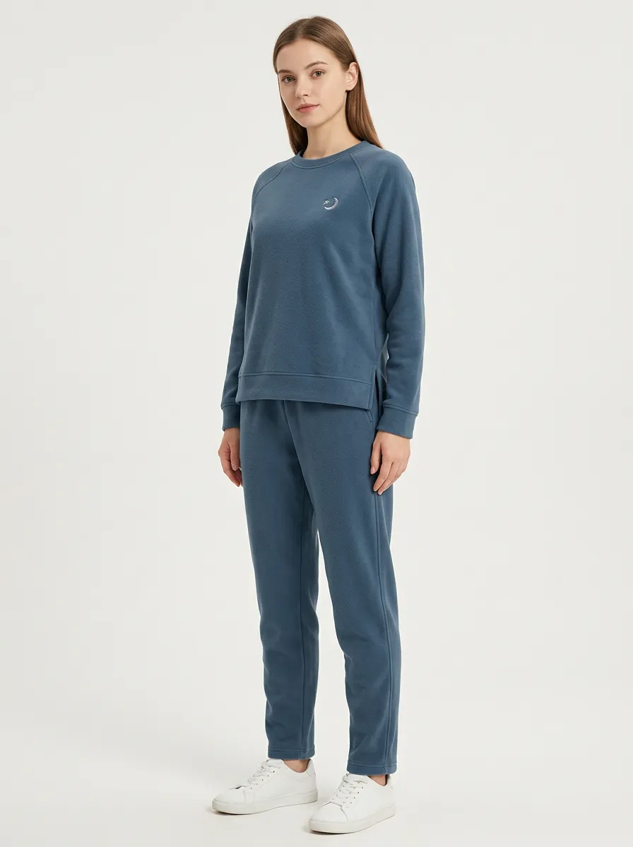 Women's Minimalist Moon Crewneck Warm Jogger Set