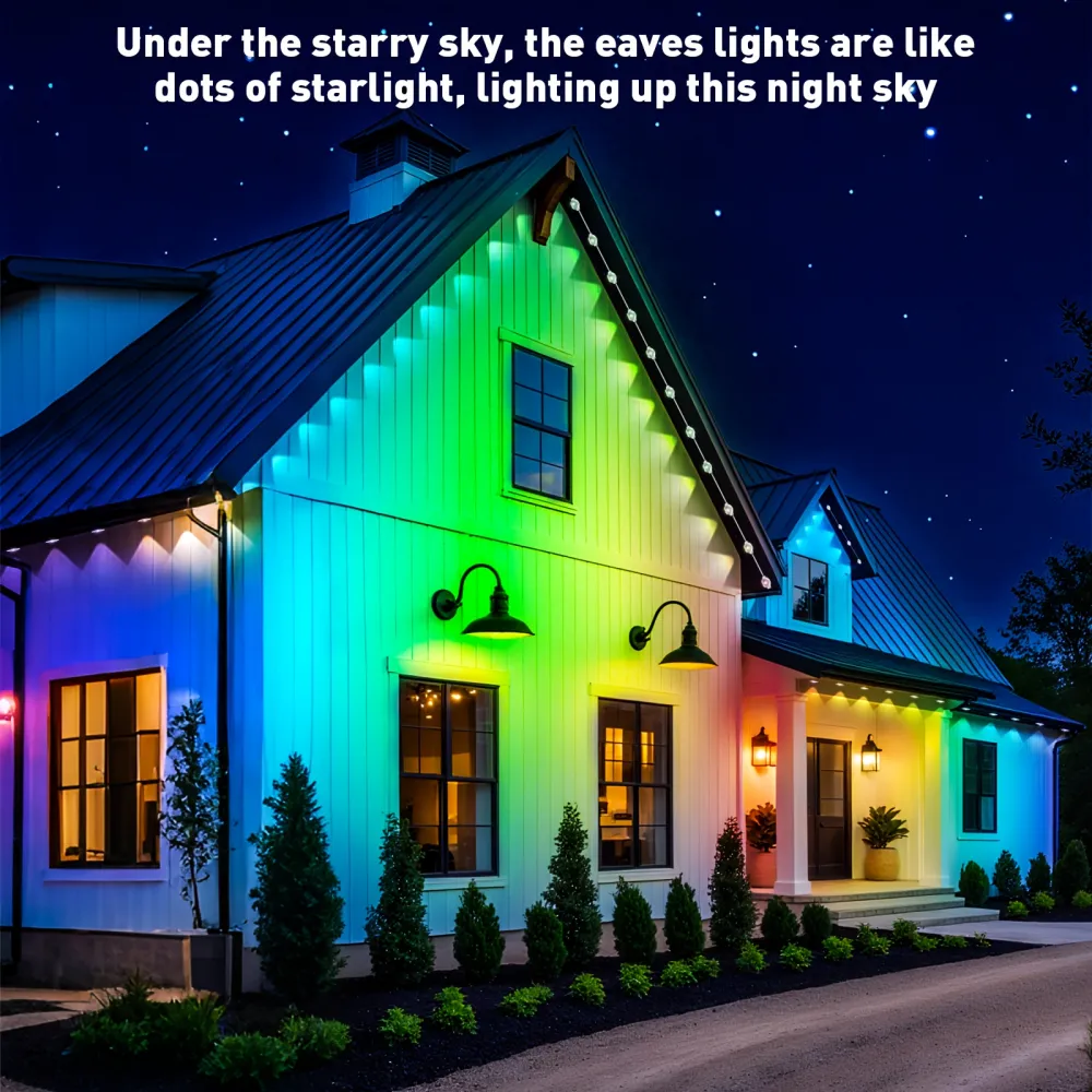 Music-Sync Outdoor LED Lights, Perfect for Home and Party-Ready Exterior Design