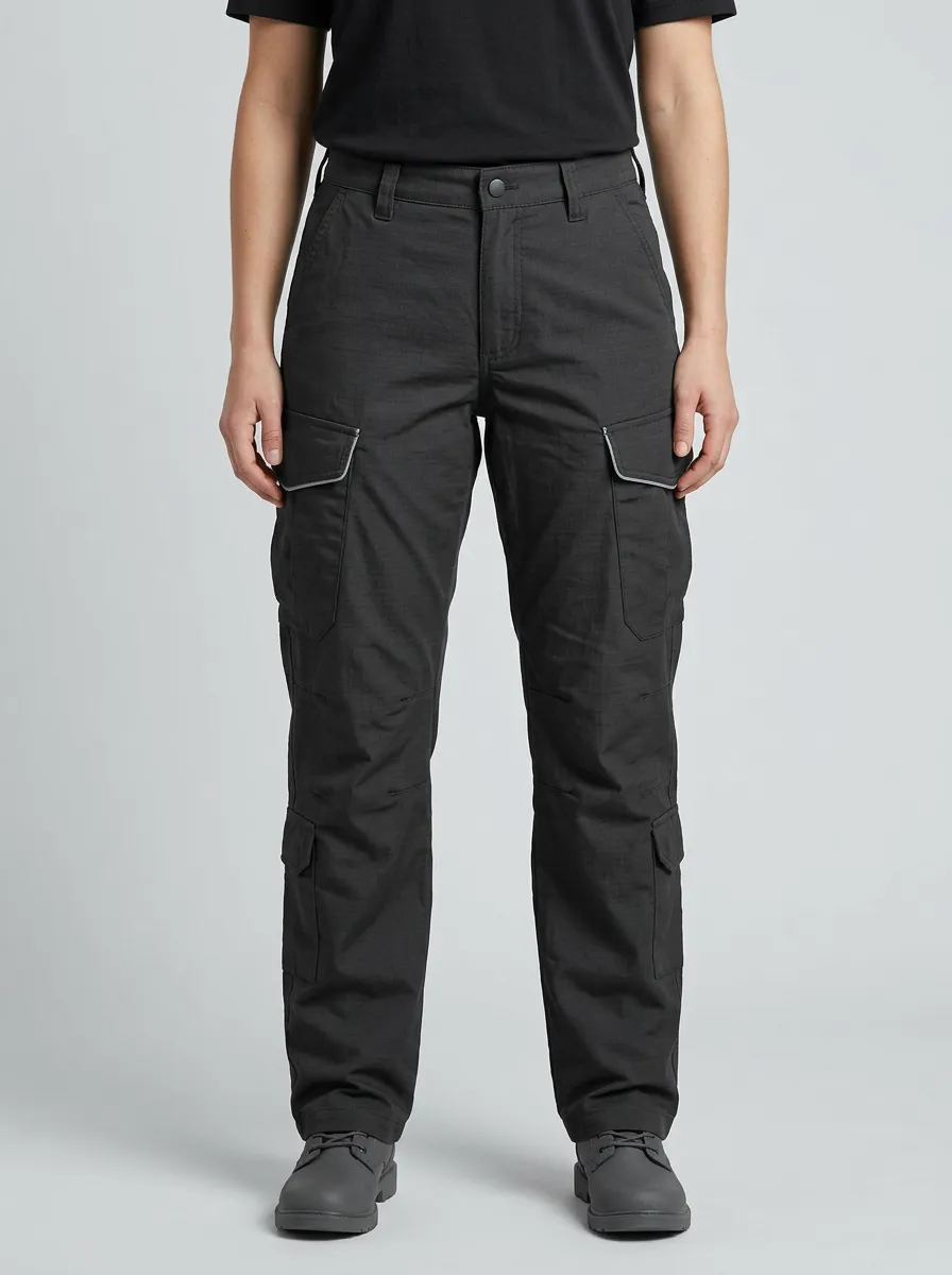 Unisex Reflective Trim Multi-Pocket Tactical Work Pants