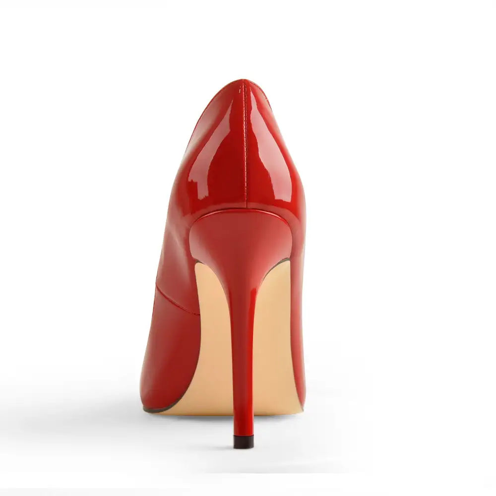 Contemporary Patent Finish Pointed Toe Stiletto Pumps