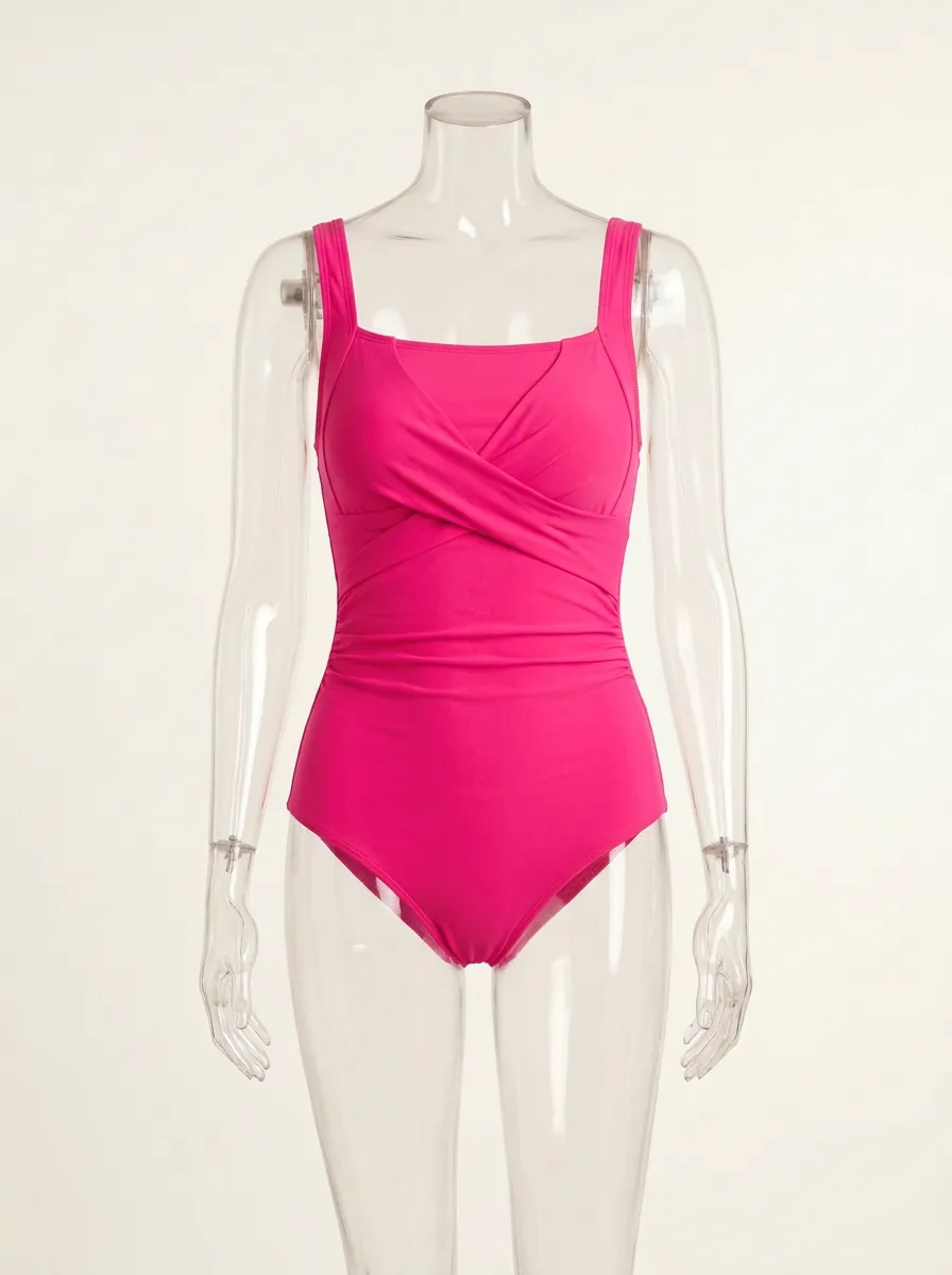 Crisscross Ruched One-Piece Swimsuit
