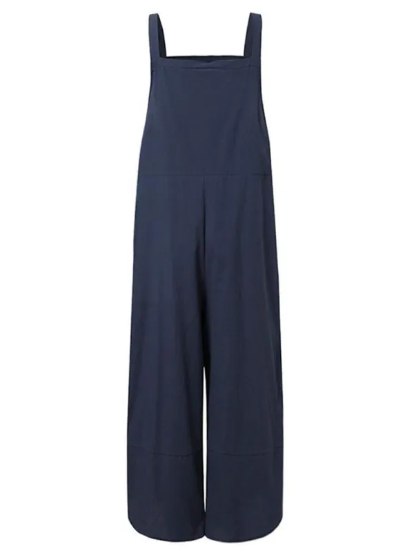Clean Button Up Spaghetti Strap Jumpsuit Accessory