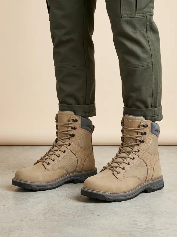 Topographic Printed Work Boots