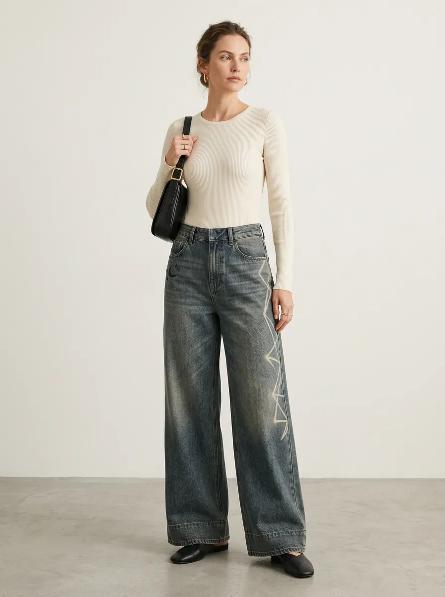 Women's Wide Leg Denim Jeans
