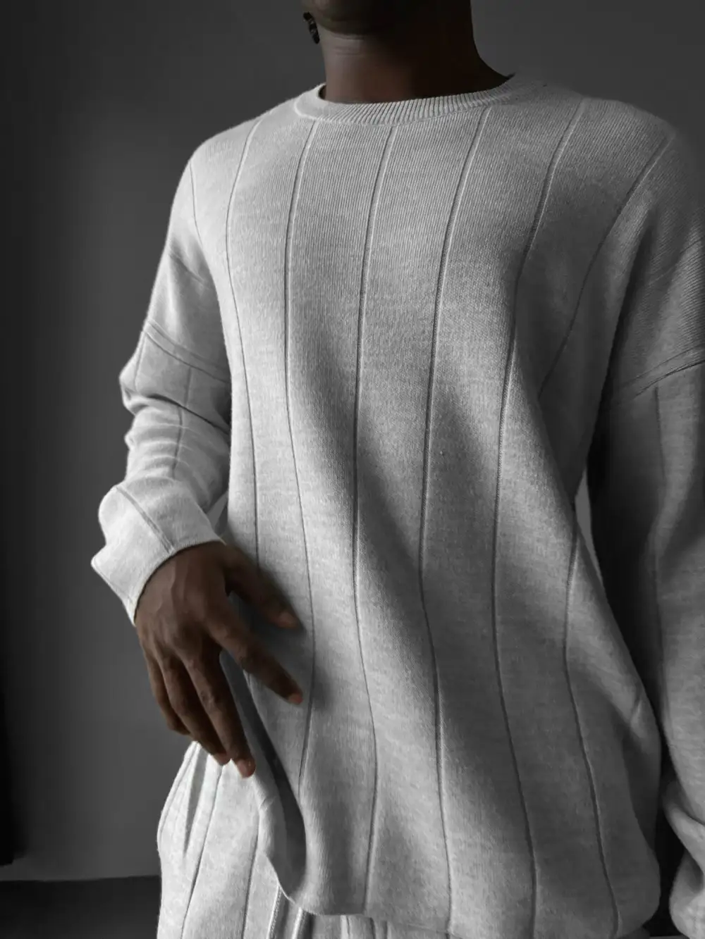 Minimal Relaxed Knit Sweatshirt