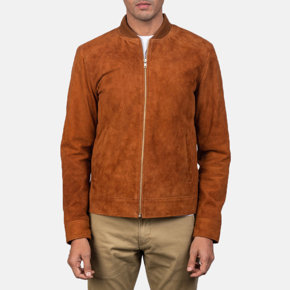 Men's Refined Bomber Suede Jacket