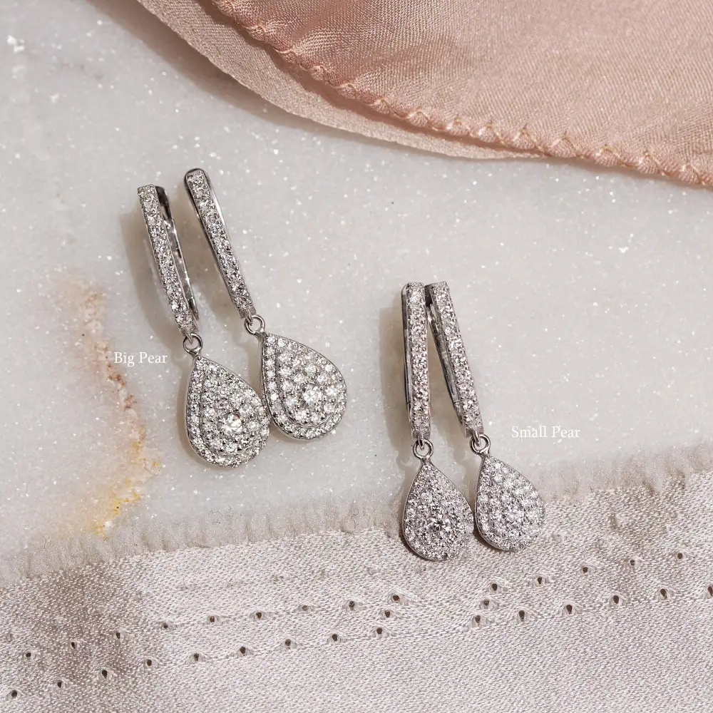 Pear Diamond Drops Dangle Earrings Basic
